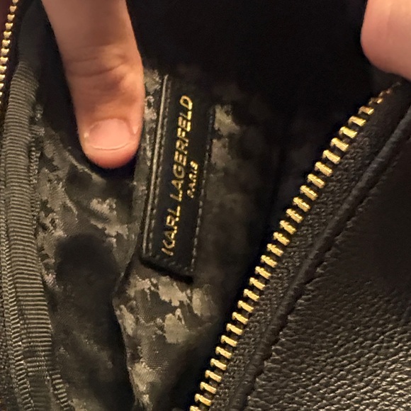 Karl Lagerfeld Unisex Black Crossbody with Logo Strap - Picture 6 of 6